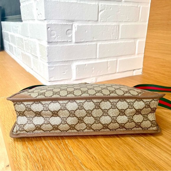 Gucci Brown GG Monogram Crossbody with Green and Red Stripe - Picture 6 of 12